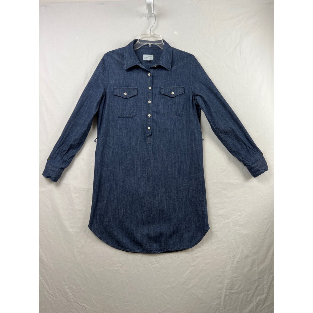 Universal Thread Shirt Dress Women Small Blue Denim Long Sleeve Button Front